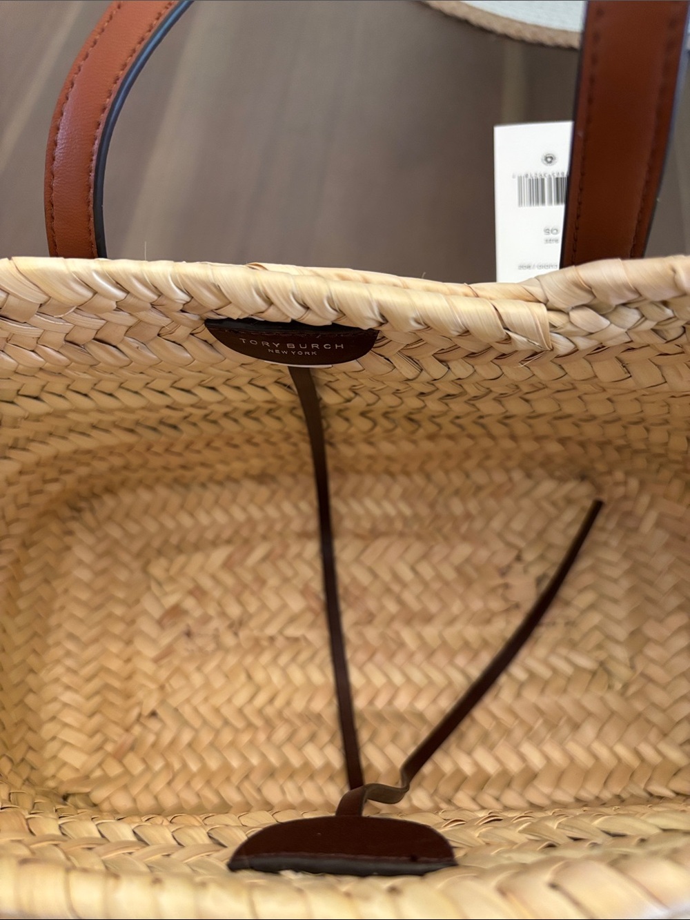 New Tory Burch Small Ella Straw Basket Bag Tote - Picture 4 of 6
